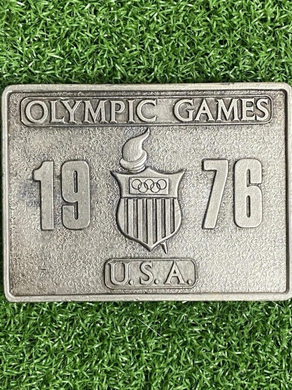 VTG Bergamot Brass Works Wisconsin USA 1976 Olympic Games USA Belt Buckle